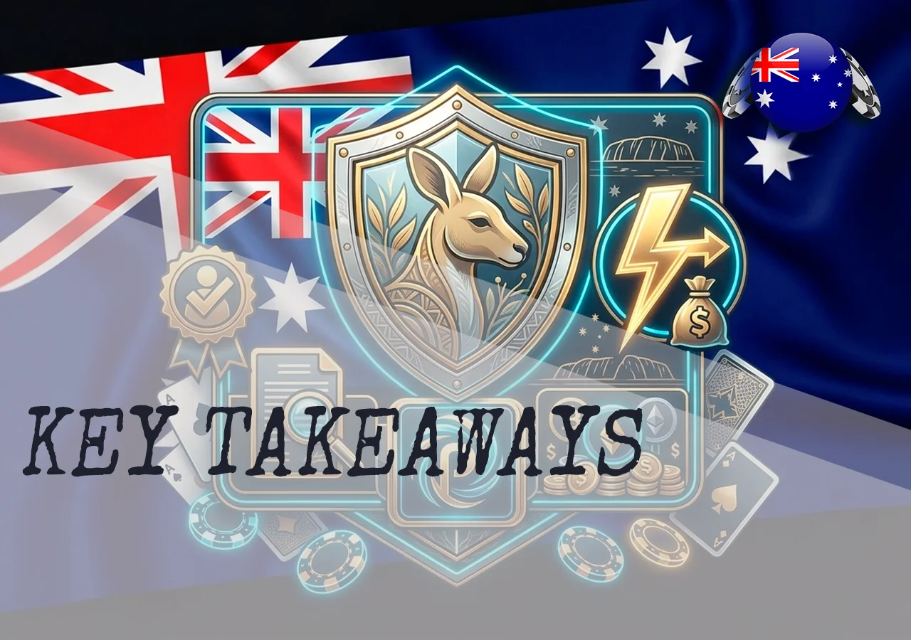 Key takeaways about fast withdrawal casinos in Australia with instant payout, PayID-style payments, crypto, KYC, and safe play